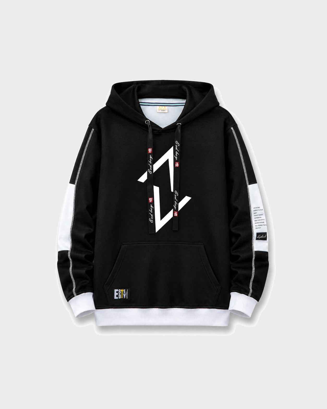 Gridline Contrast Hoodie