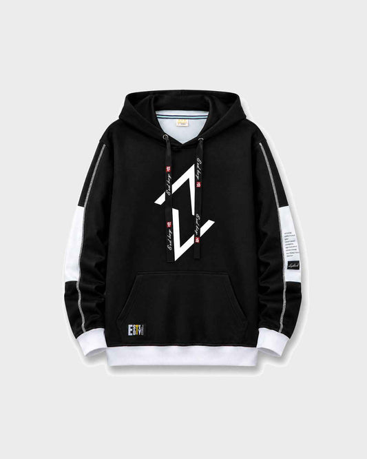 Gridline Contrast Hoodie