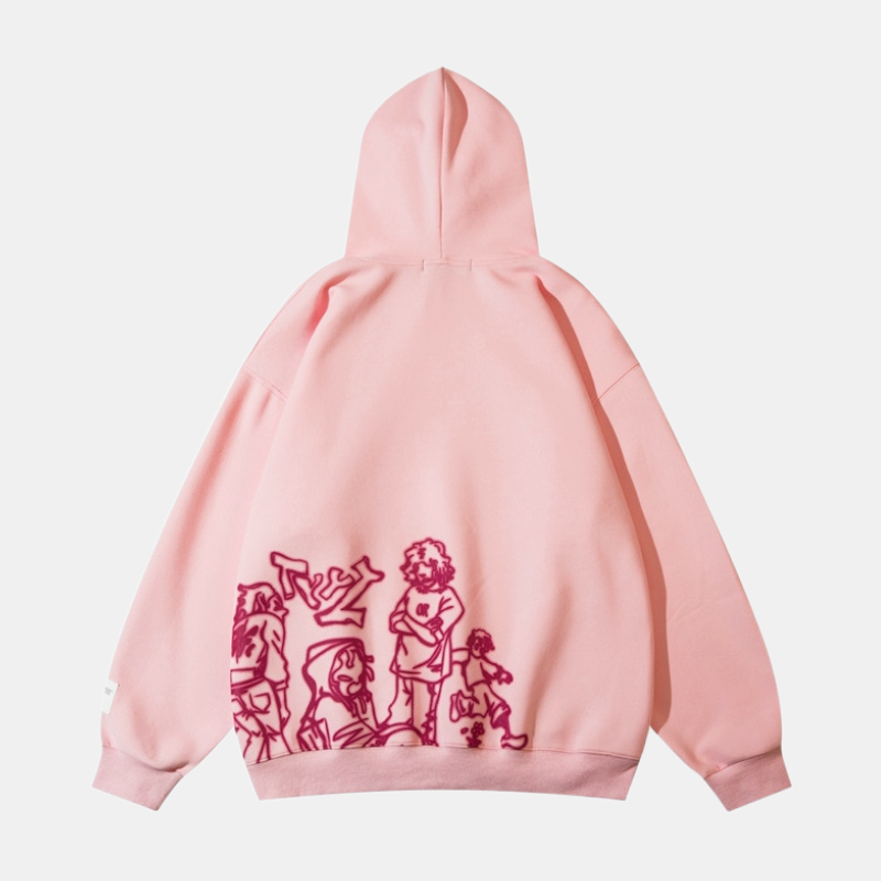 Cartoon Line Character | Graphic Hoodie
