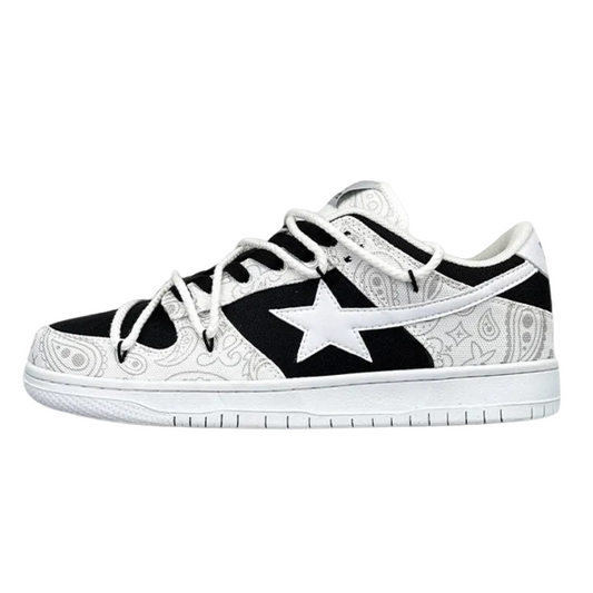 Swoop Black and White Sneakers - High-Contrast Luxury Tech Trainers | LuxuryUrbanwear - JUSTLUXURY