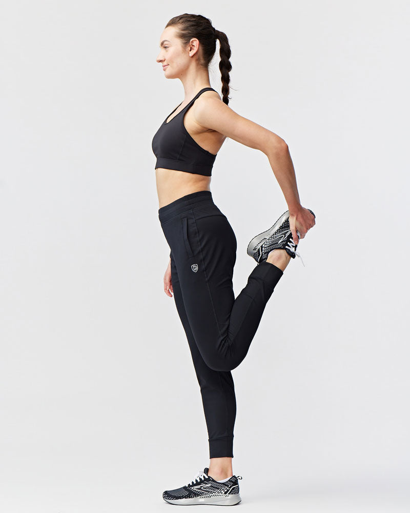 Valia Women's Black Jogger Pants - JUSTLUXURY