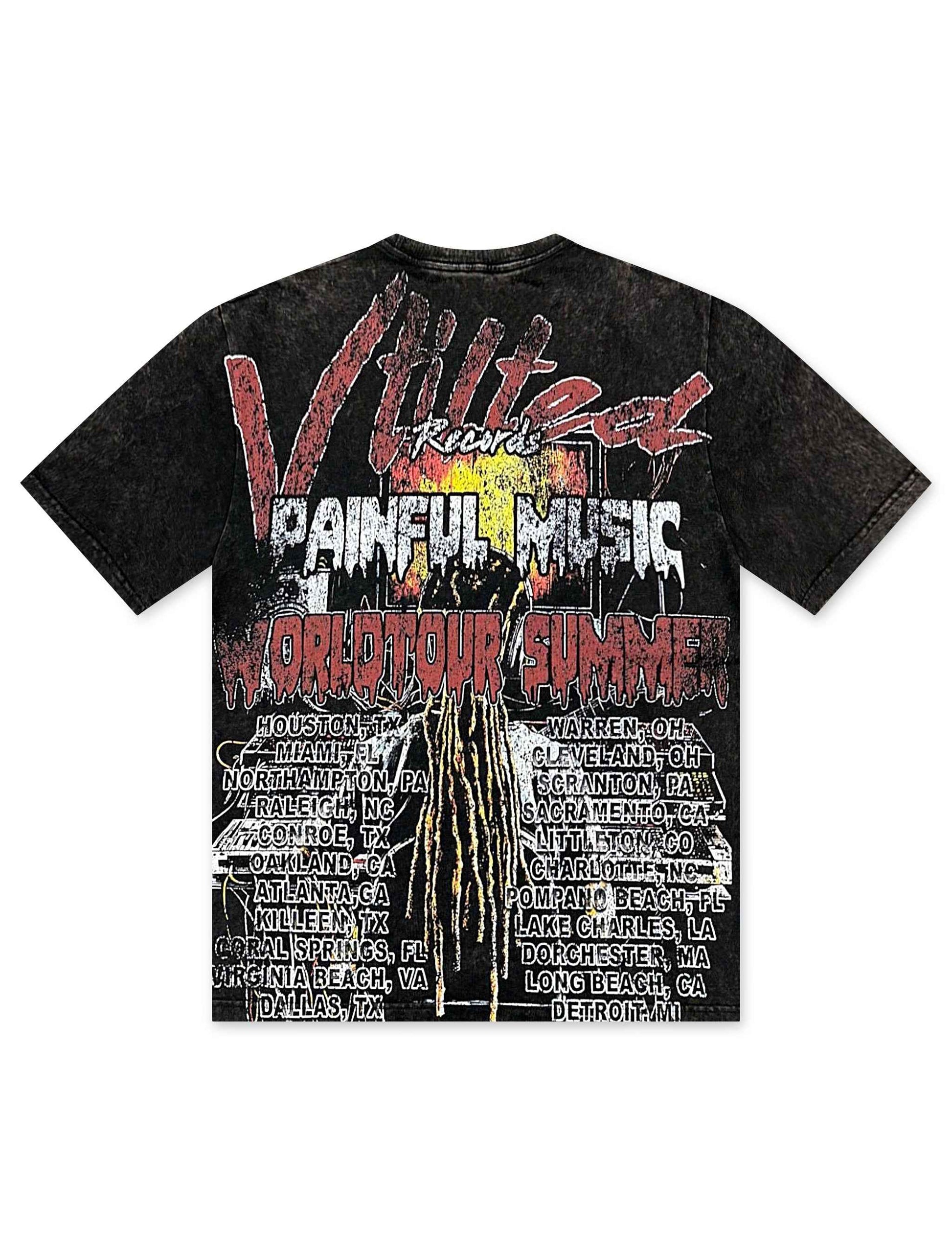 Vtilted Record Tee - Black Wash