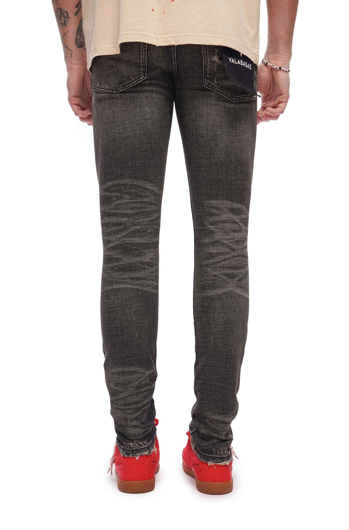 Valabasas Collage Skinny Jean - Grey Vintage Wash