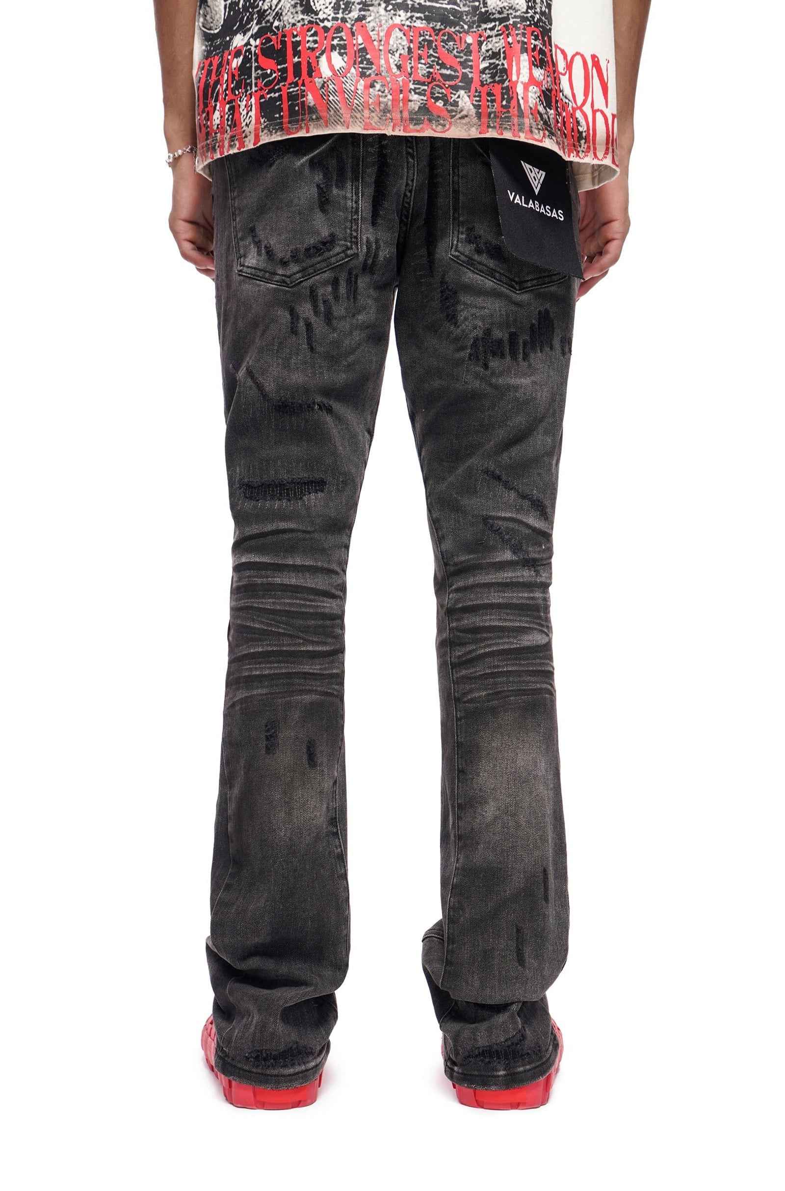 Valabasas Graft Stacked Jean - Grey Washed
