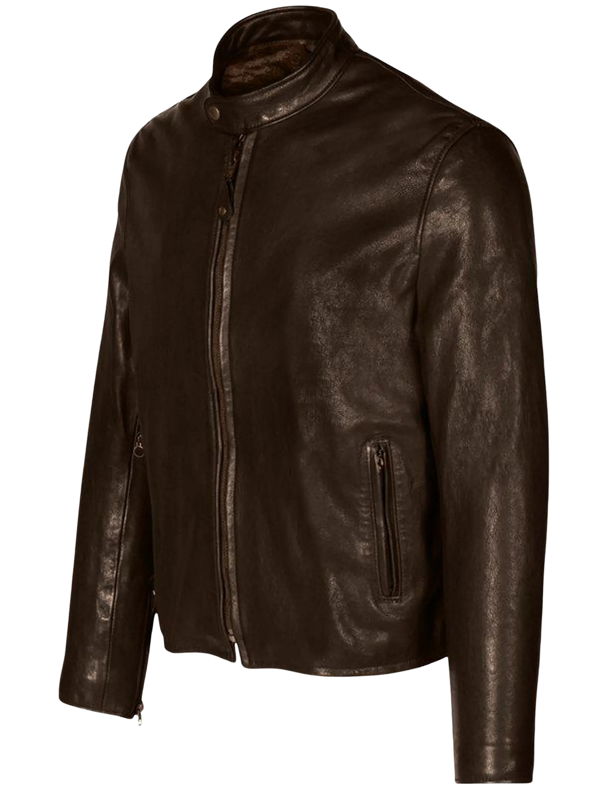 Men's Vegetable-Tanned Lambskin Cafe Racer Jacket