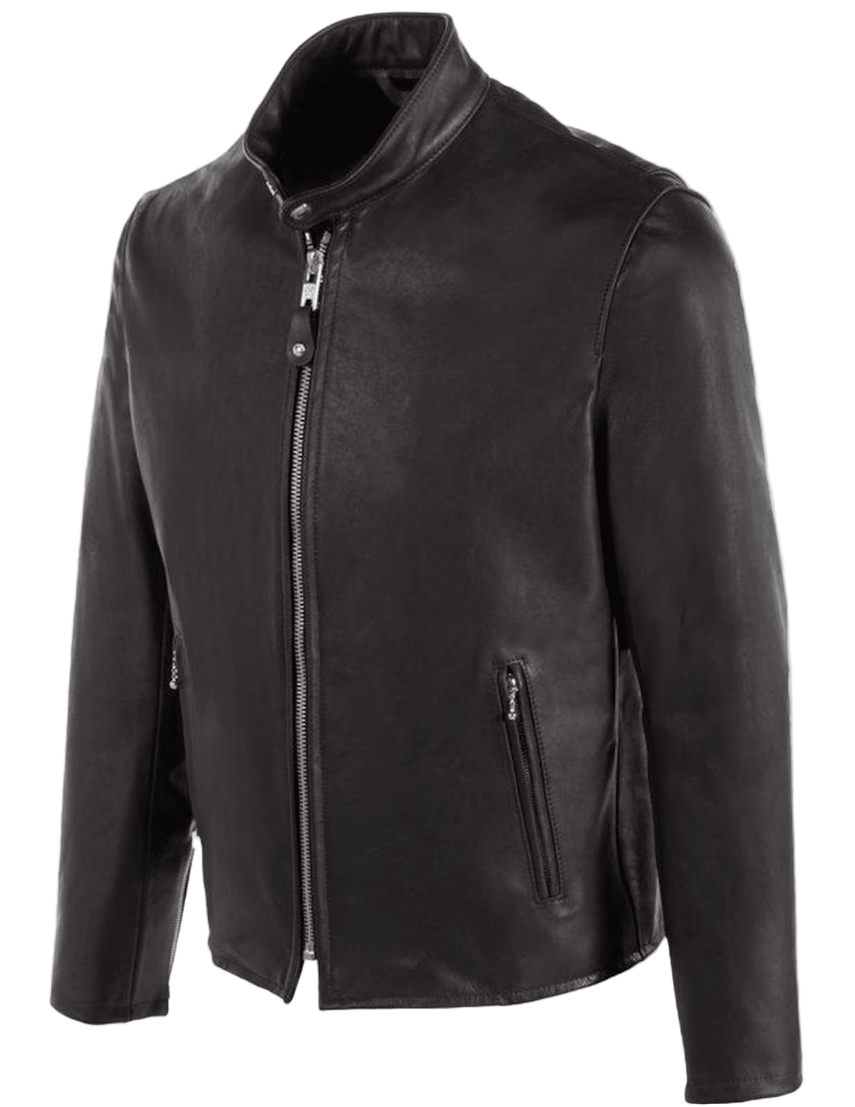 Men's Black Leather Racer Jacket