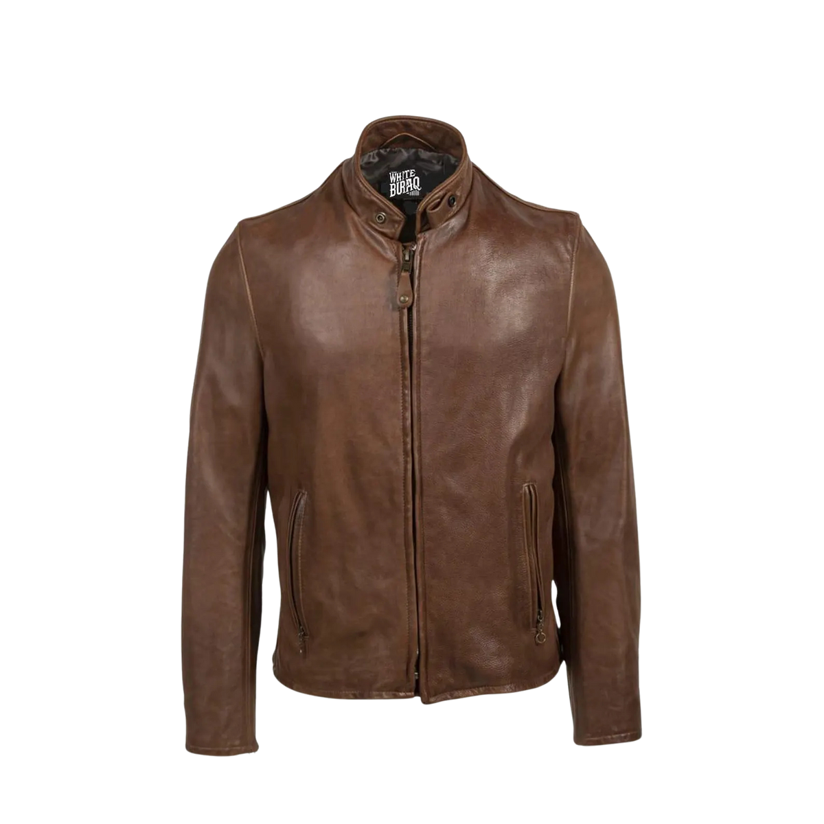 Men's Distressed Brown Vintage Cowhide Cafe Racer Jacket