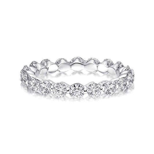 Rodiffy Moissanite 1.5 Ct Round Cut White Gold Anniversary Ring