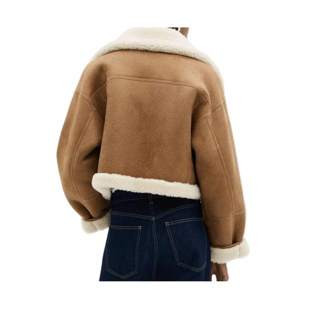 Women's Brown Lambskin Cropped Shearling Jacket