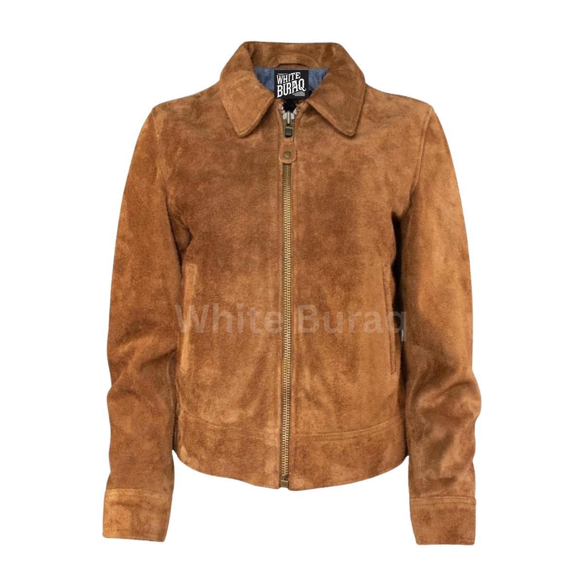 Women's Brown Suede Trucker Jacket
