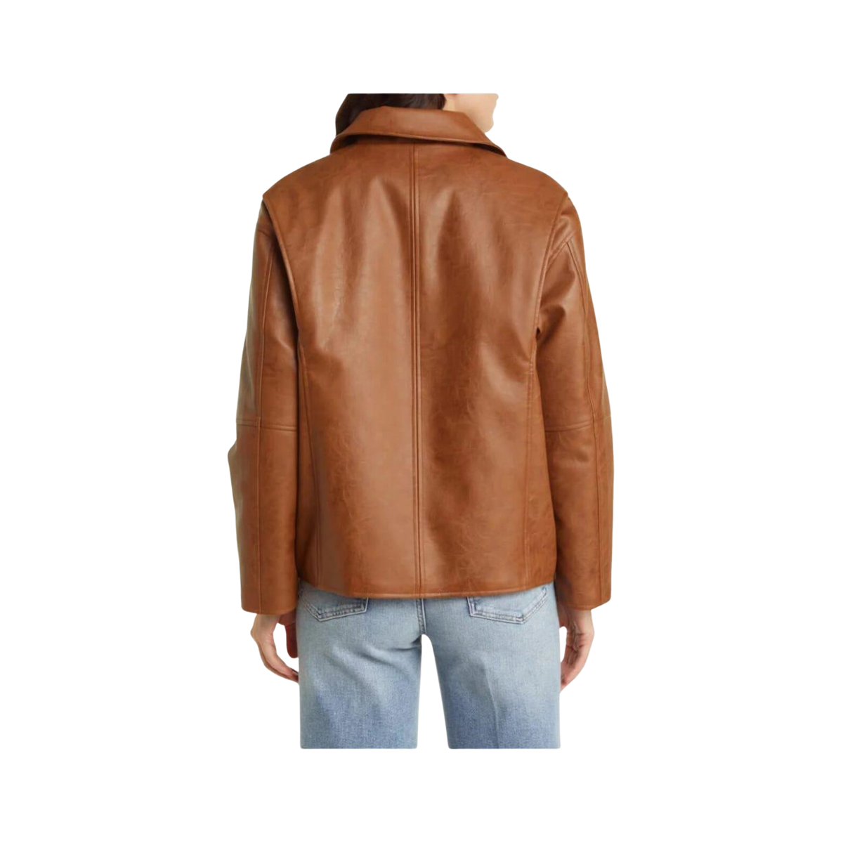 Women's Distressed Brown Lambskin Leather Bomber Jacket