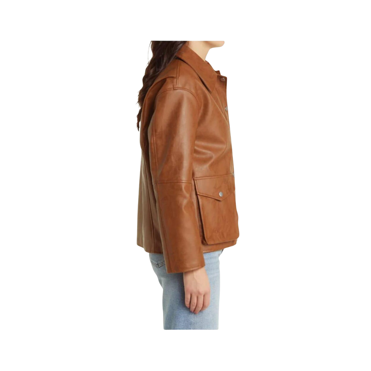 Women's Distressed Brown Lambskin Leather Bomber Jacket