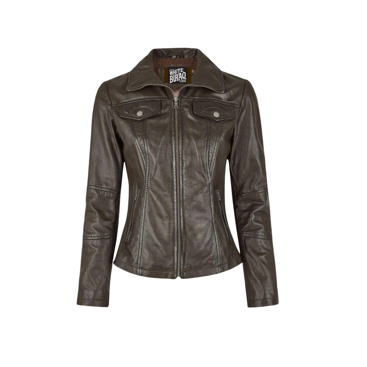 Women's Dark Brown Lambskin Trucker Jacket