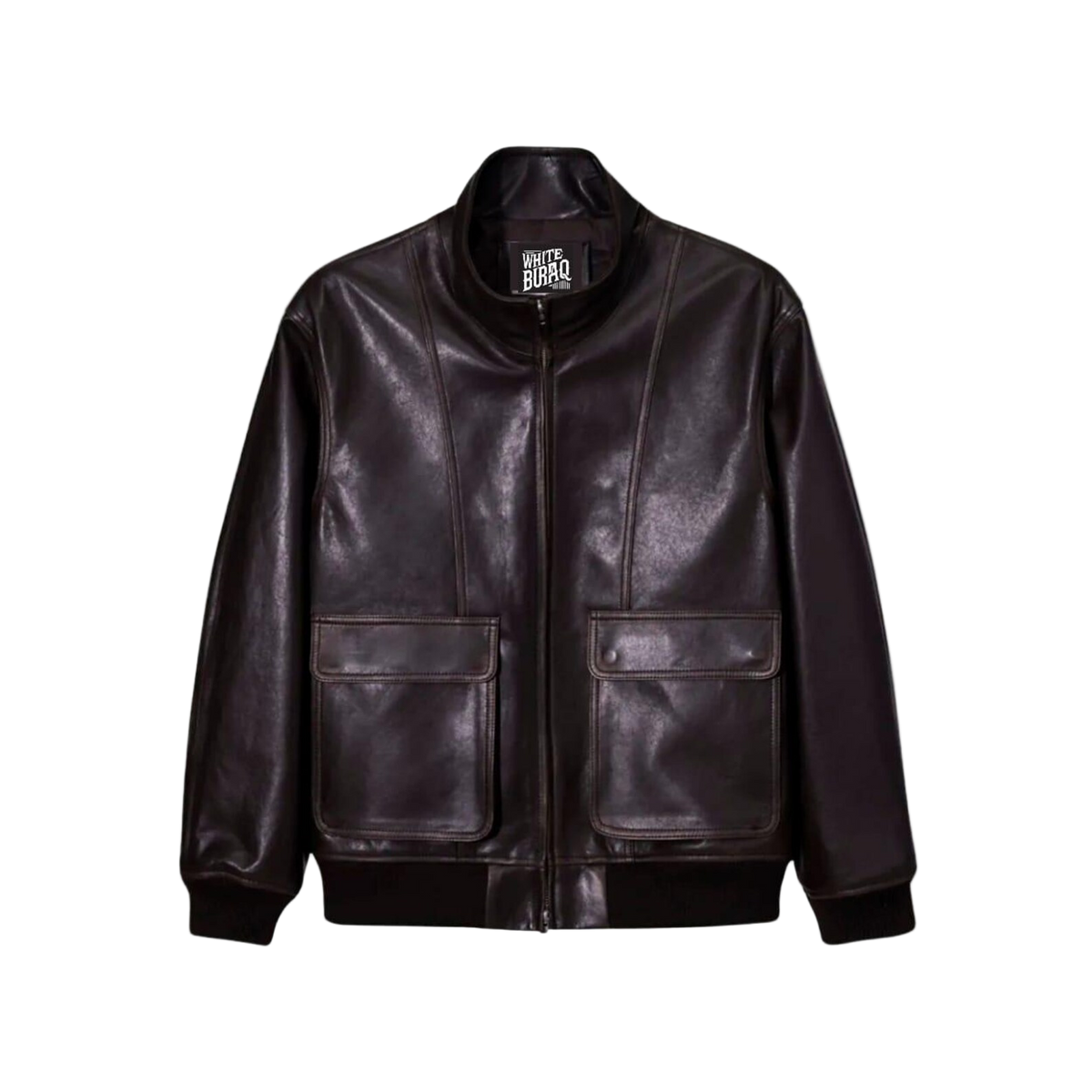 Women's Black Leather Blouson Aviator Jacket