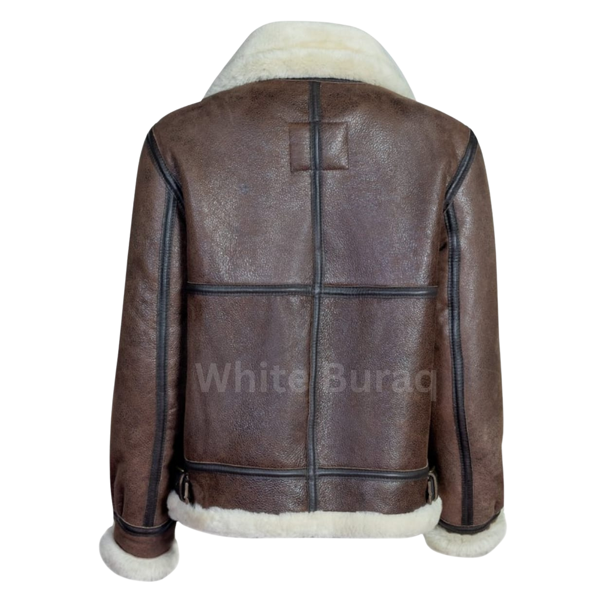Women's Distressed Brown Sheepskin B-3 Bomber Jacket