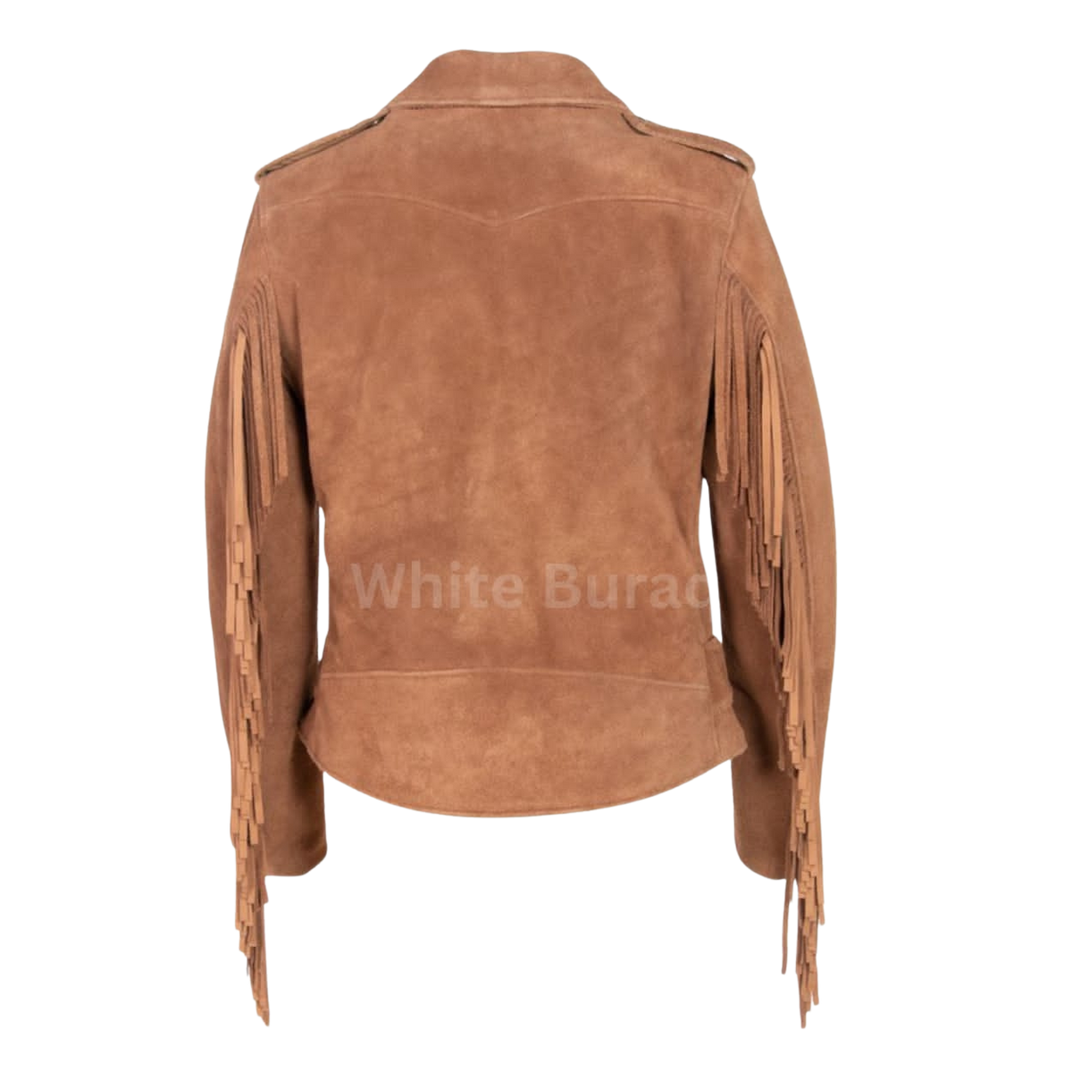 Women's Brown Suede Fringe Biker Jacket