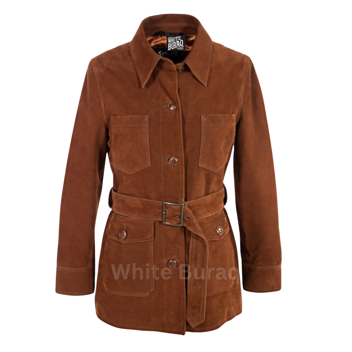 Women's Brown Suede Safari Jacket
