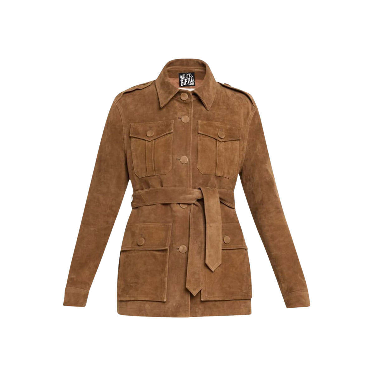 Women's Brown Suede Utility Jacket