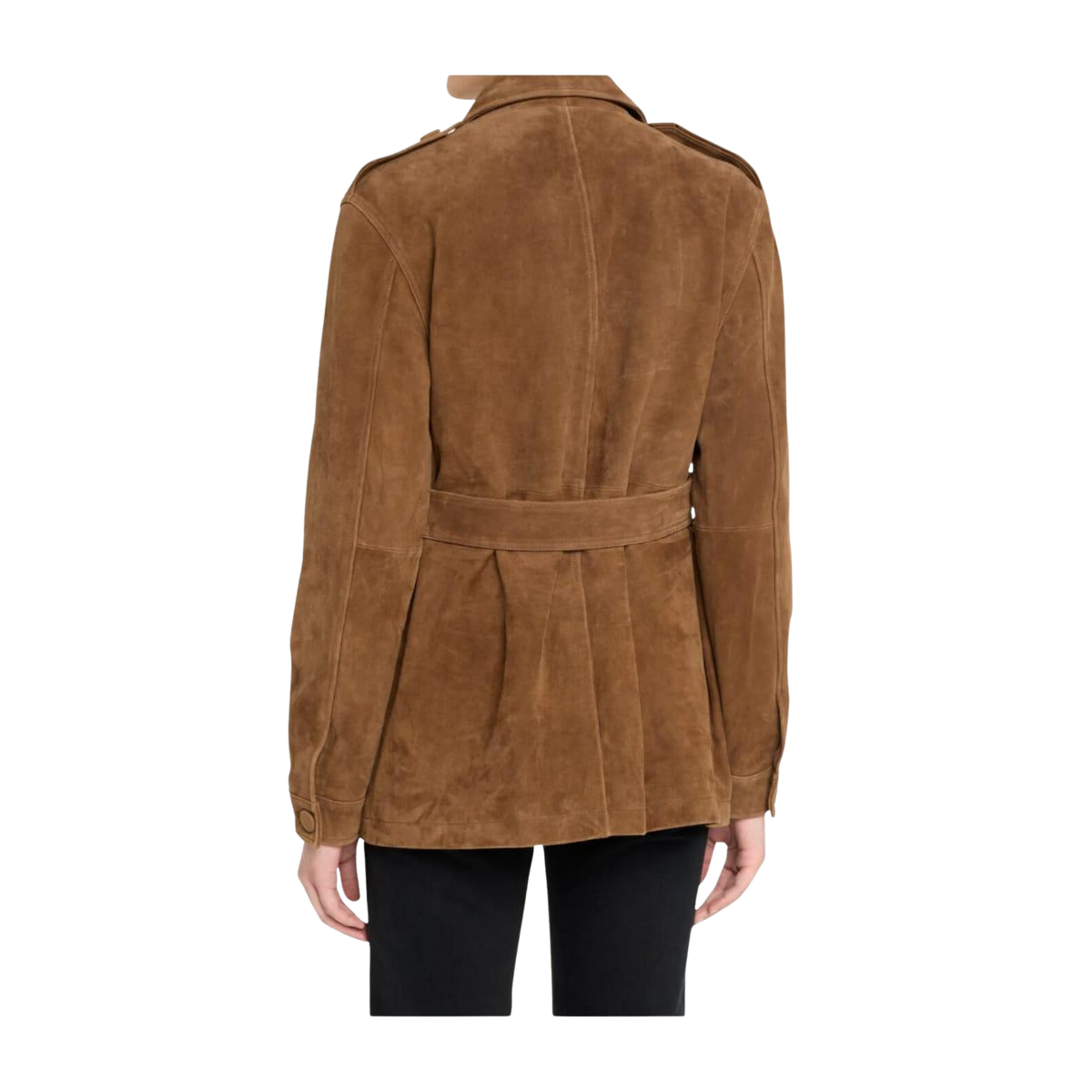 Women's Brown Suede Utility Jacket