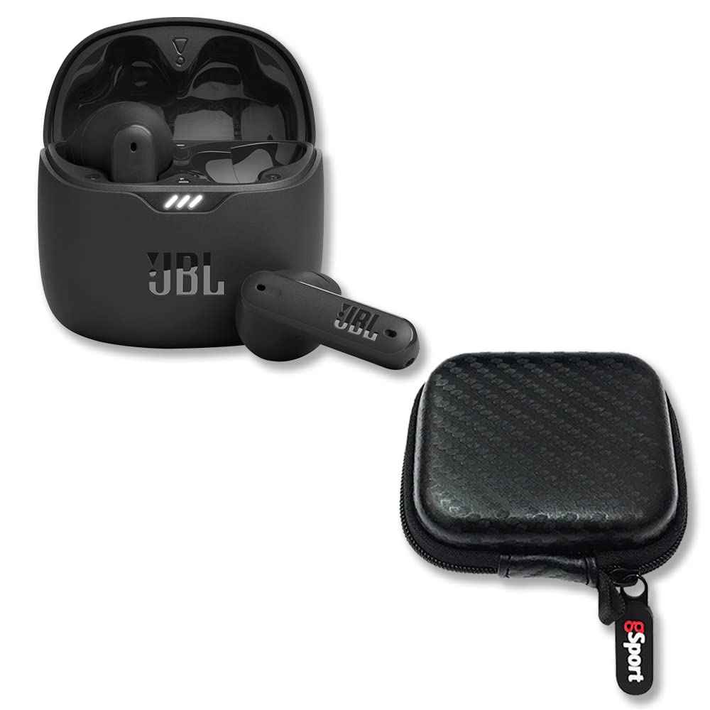 JBL Tune Flex Noise Cancelling True Wireless Earbud Bundle with gSport Case (Black)
