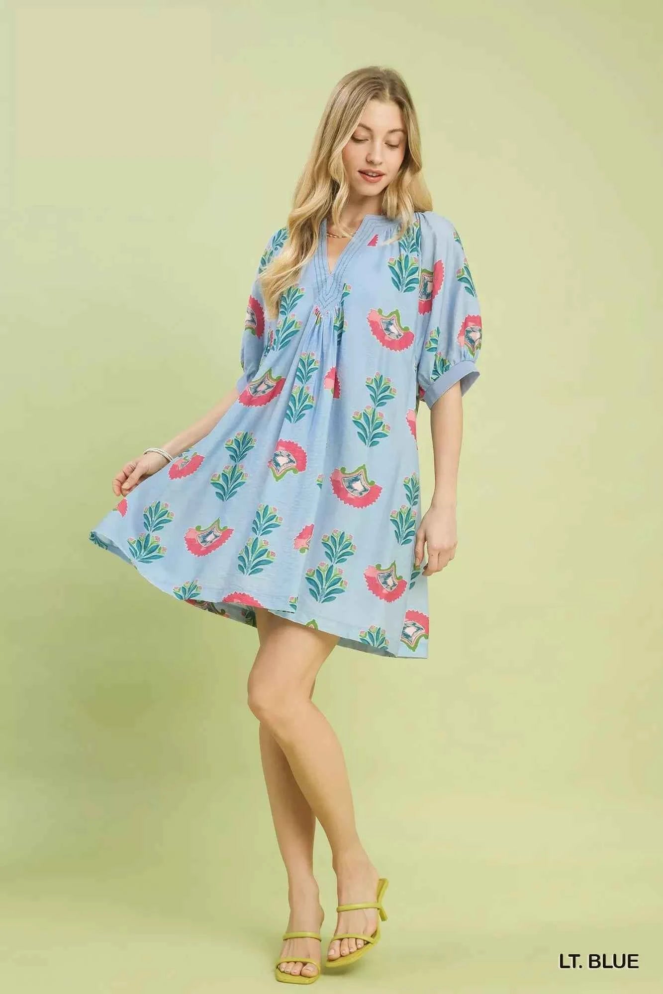Umgee Abstract Print Mini Dress
