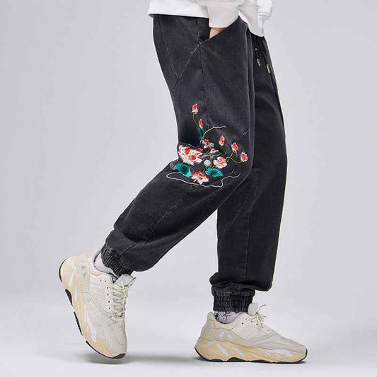 KH7121 Flowers Embroidery Joggers
