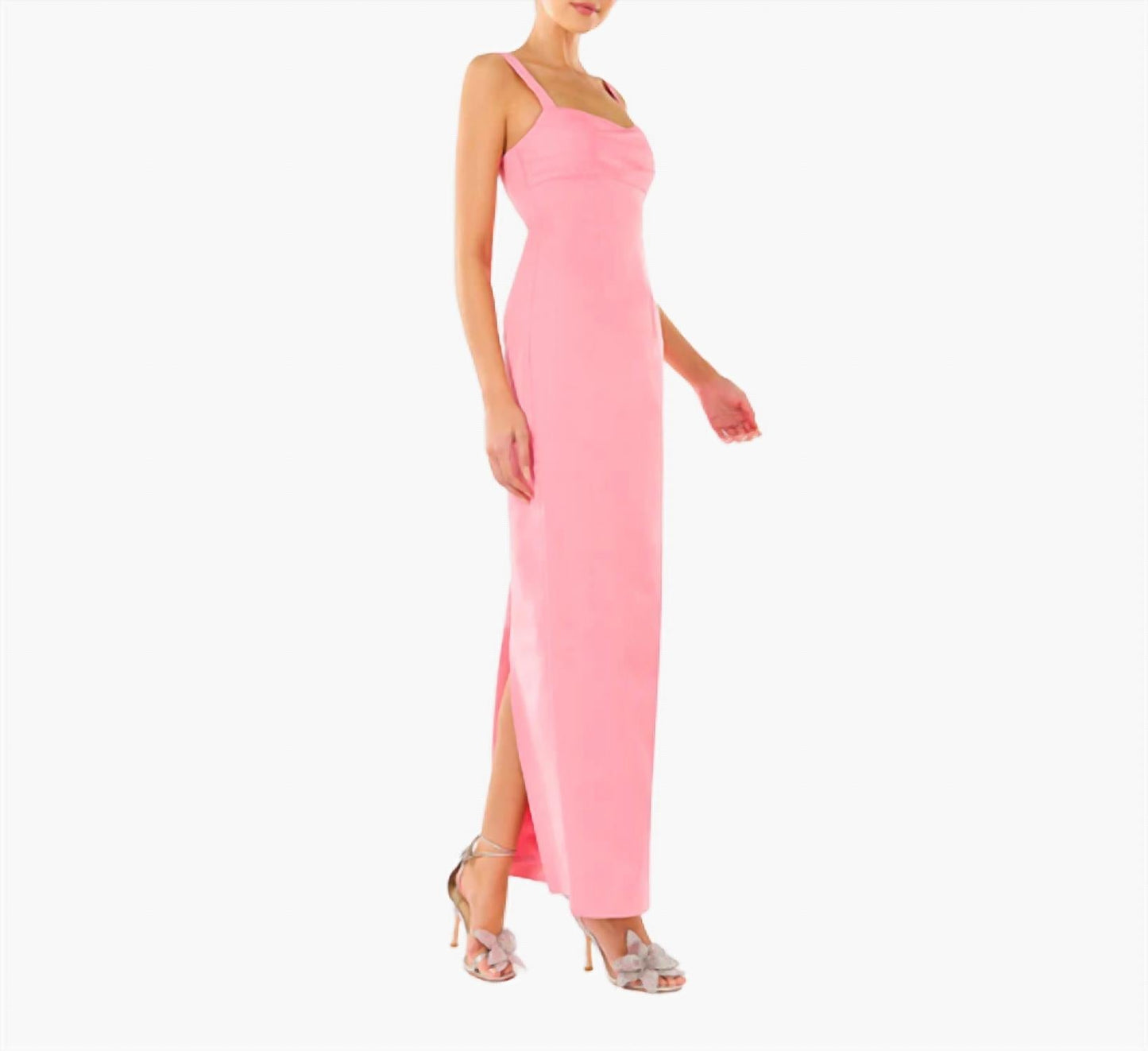 Marina Faille Column Maxi Dress