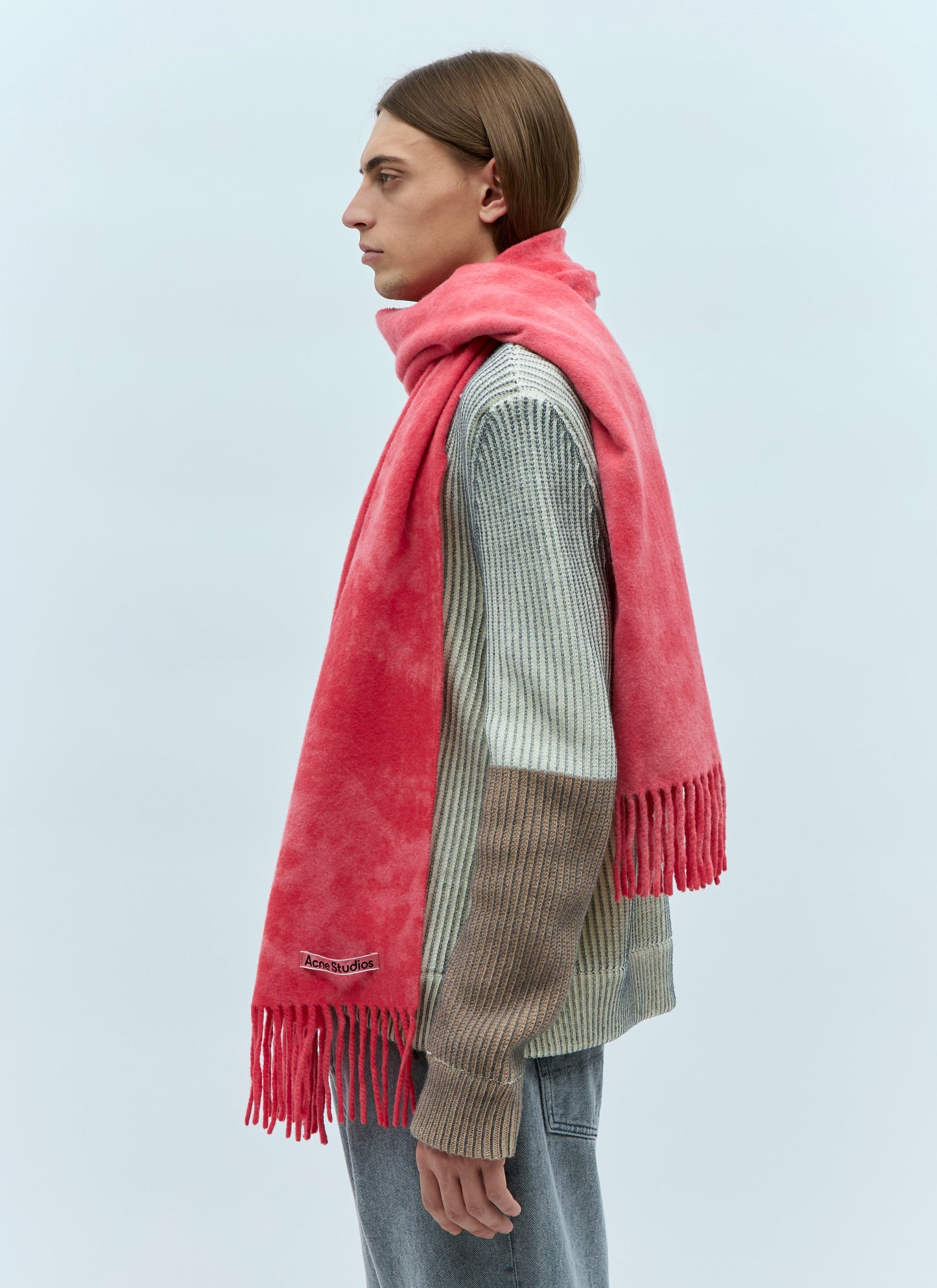 Acne Studios Men Narrow Tie-Dye Wool Scarf