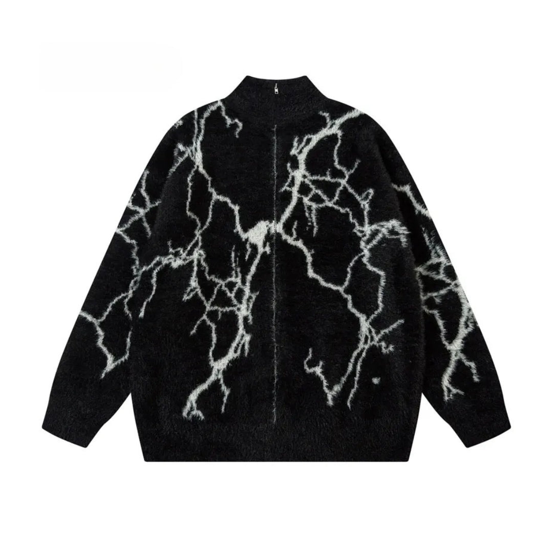 Mohair Thunder Zip Up Sweater Jacket