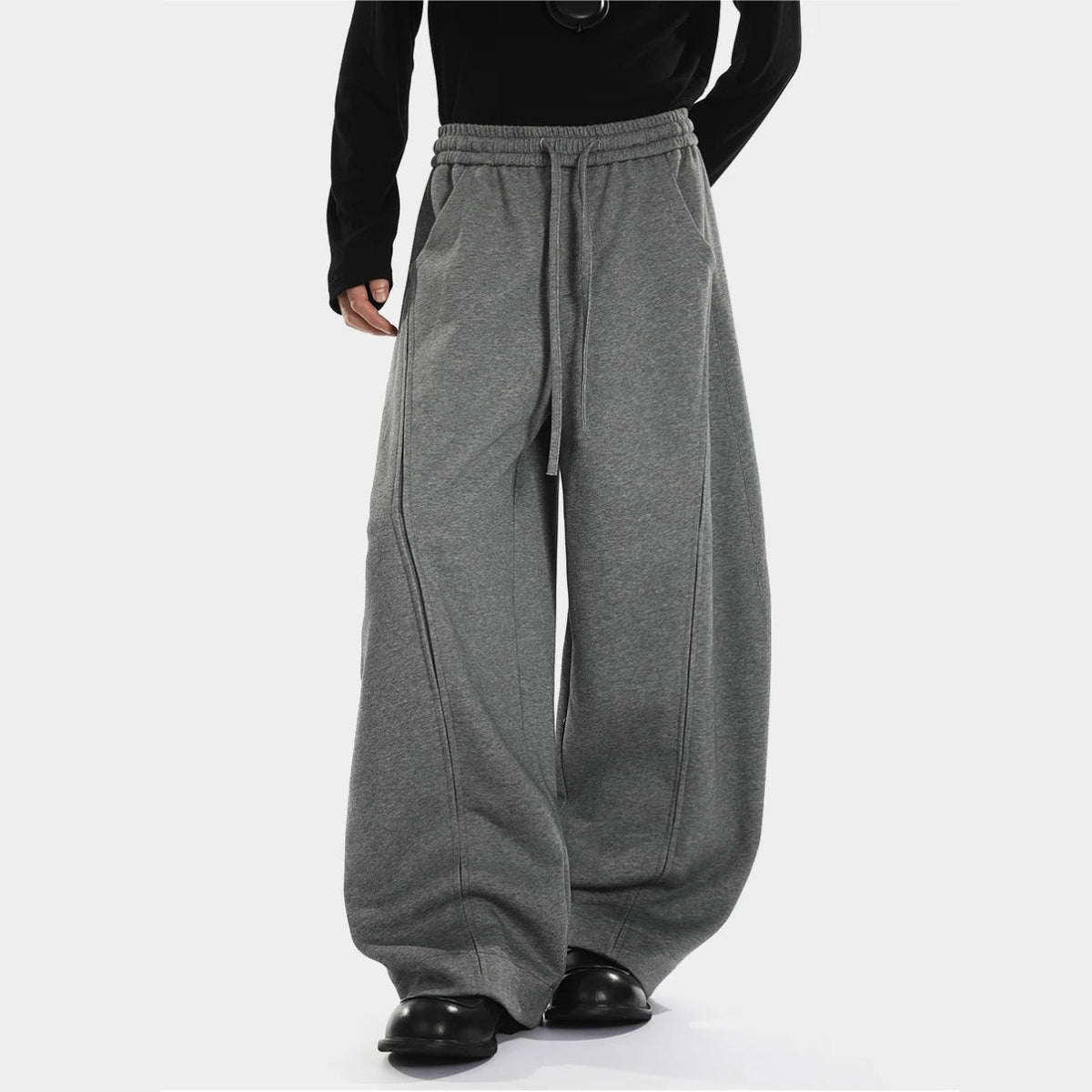 Heather Panelled Barrel Sweatpants