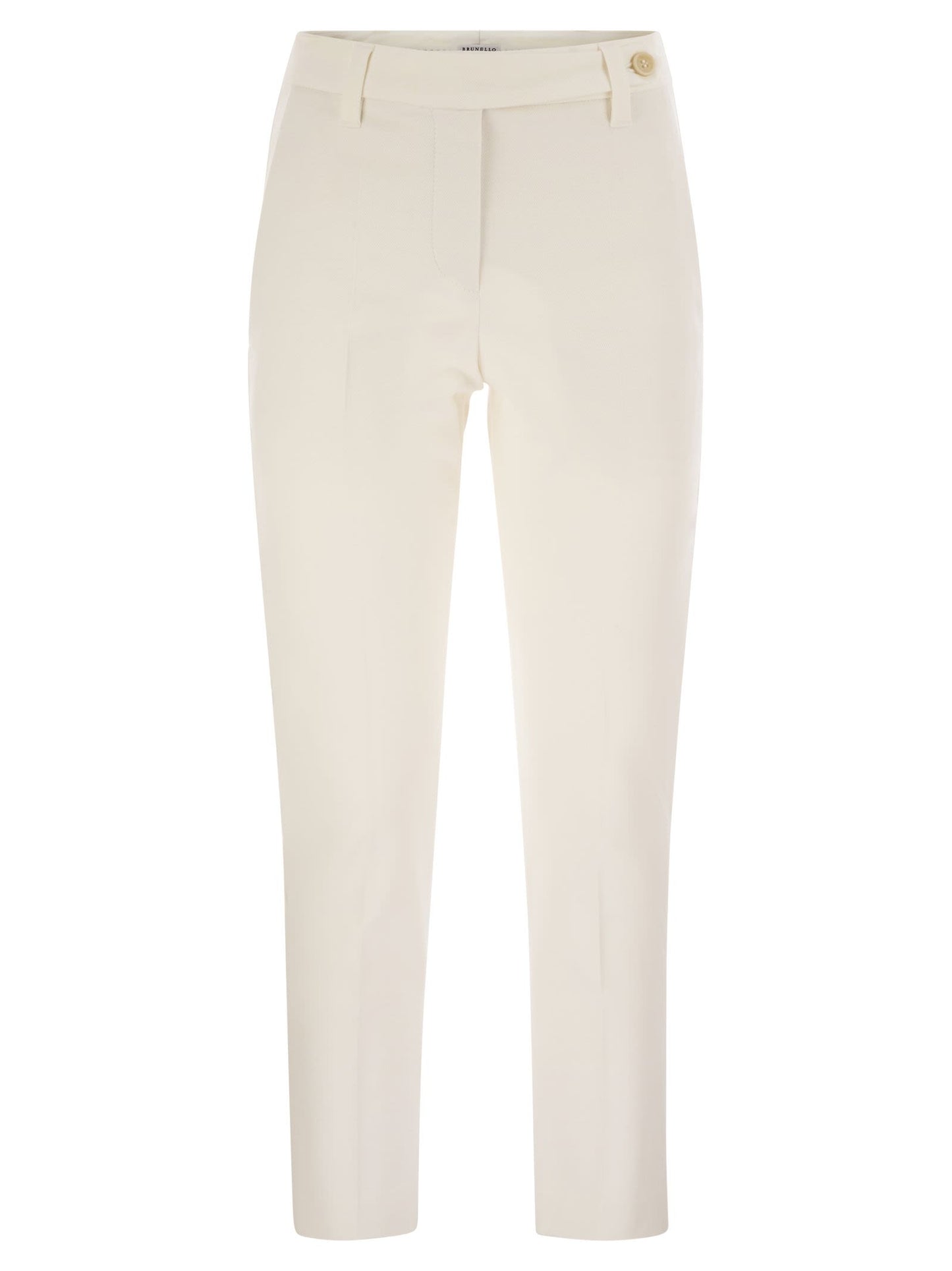 Brunello Cucinelli Women Cigarette Trousers In Stretch Cotton