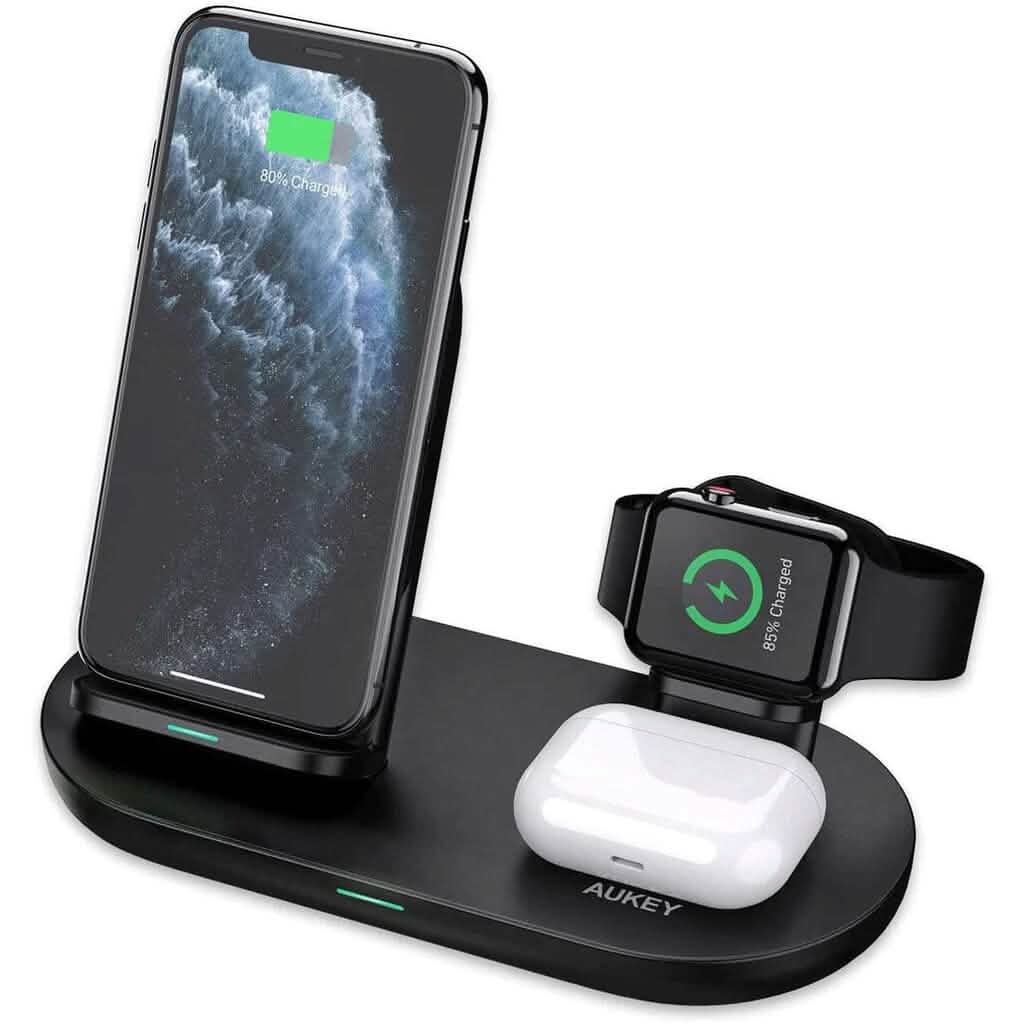 AUKEY 3-in-1 Wireless Charger Black