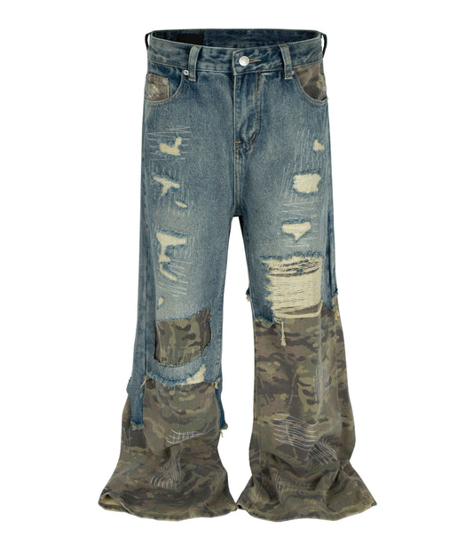 AZUL SCAB CAMO FLARE DENIM