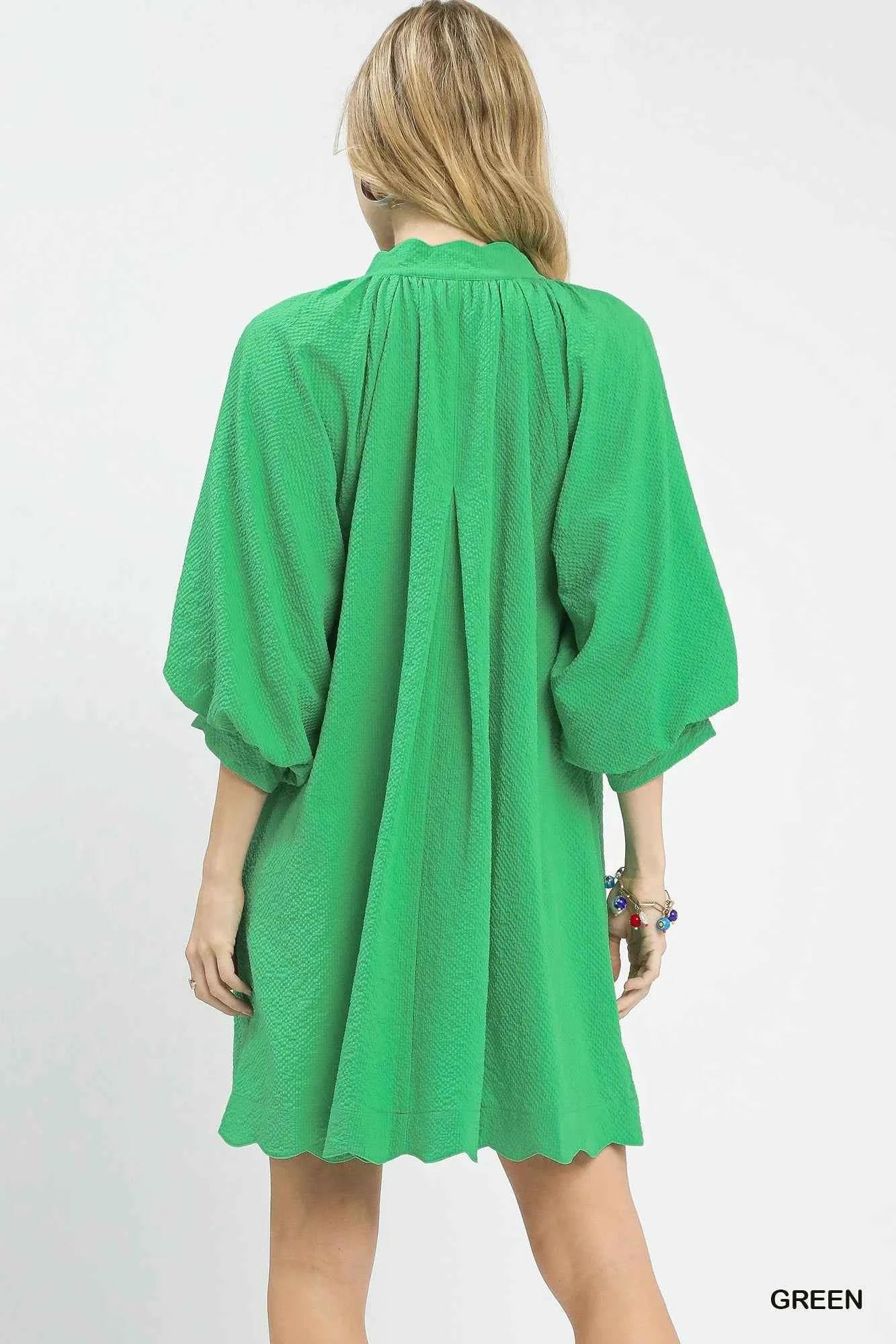 Umgee Textured Pocket Mini Dress