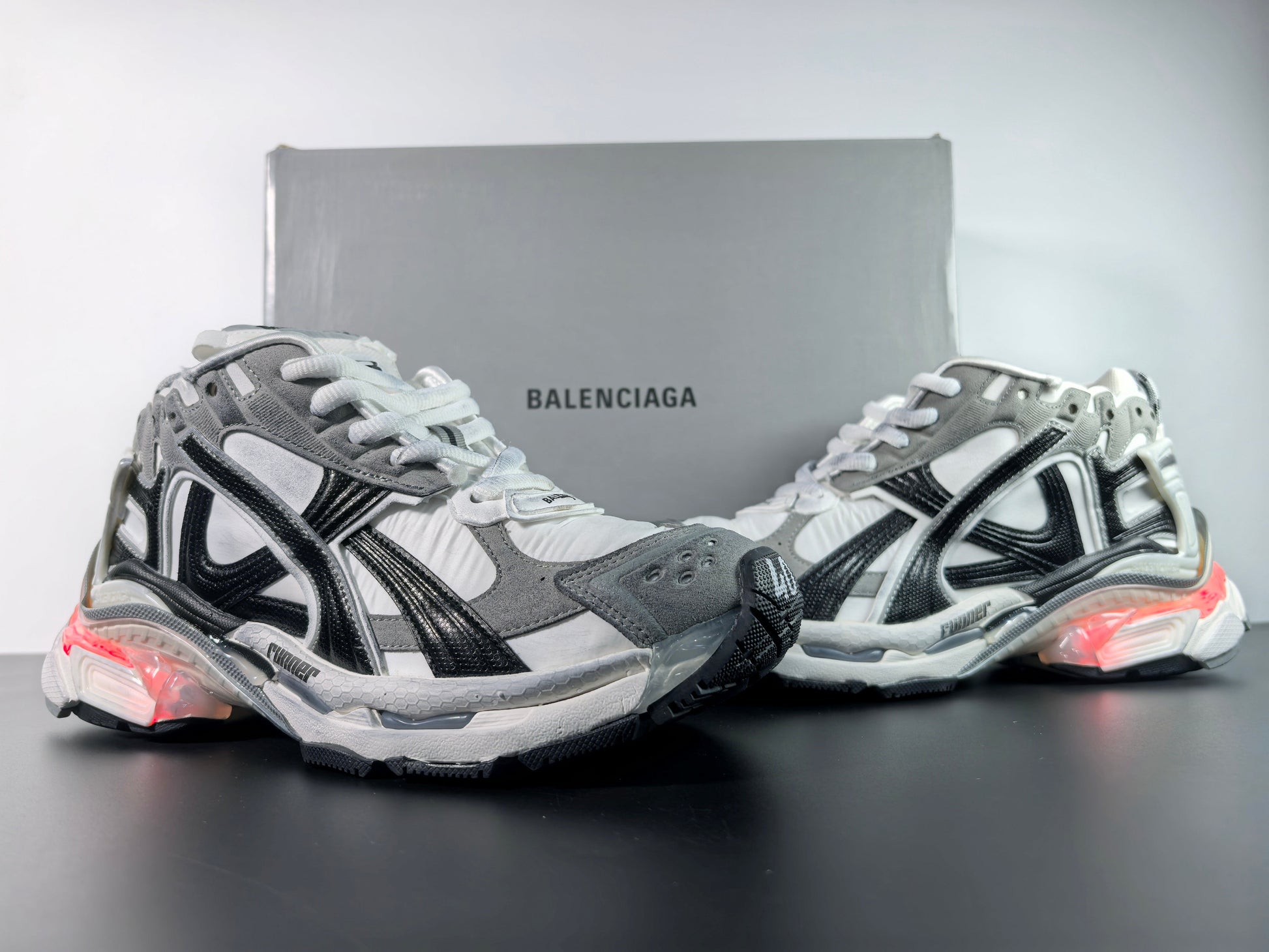 Balenciaga Triple S Sneaker – Triple White Leather & Mesh CUSTOM