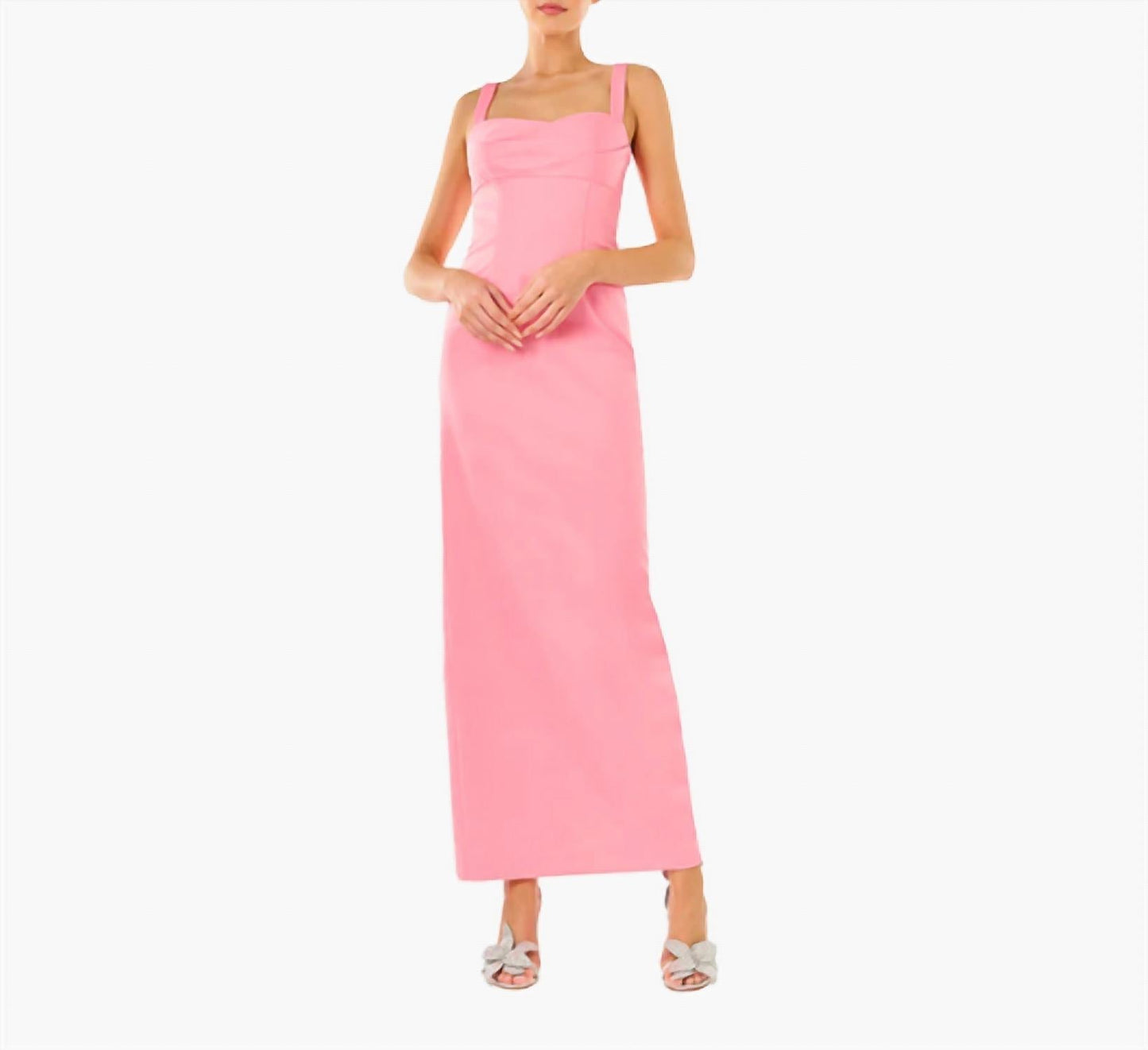 Marina Faille Column Maxi Dress