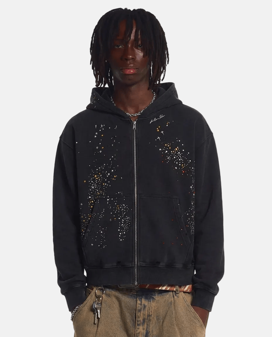 Zip Up Hoodie Rhinestone