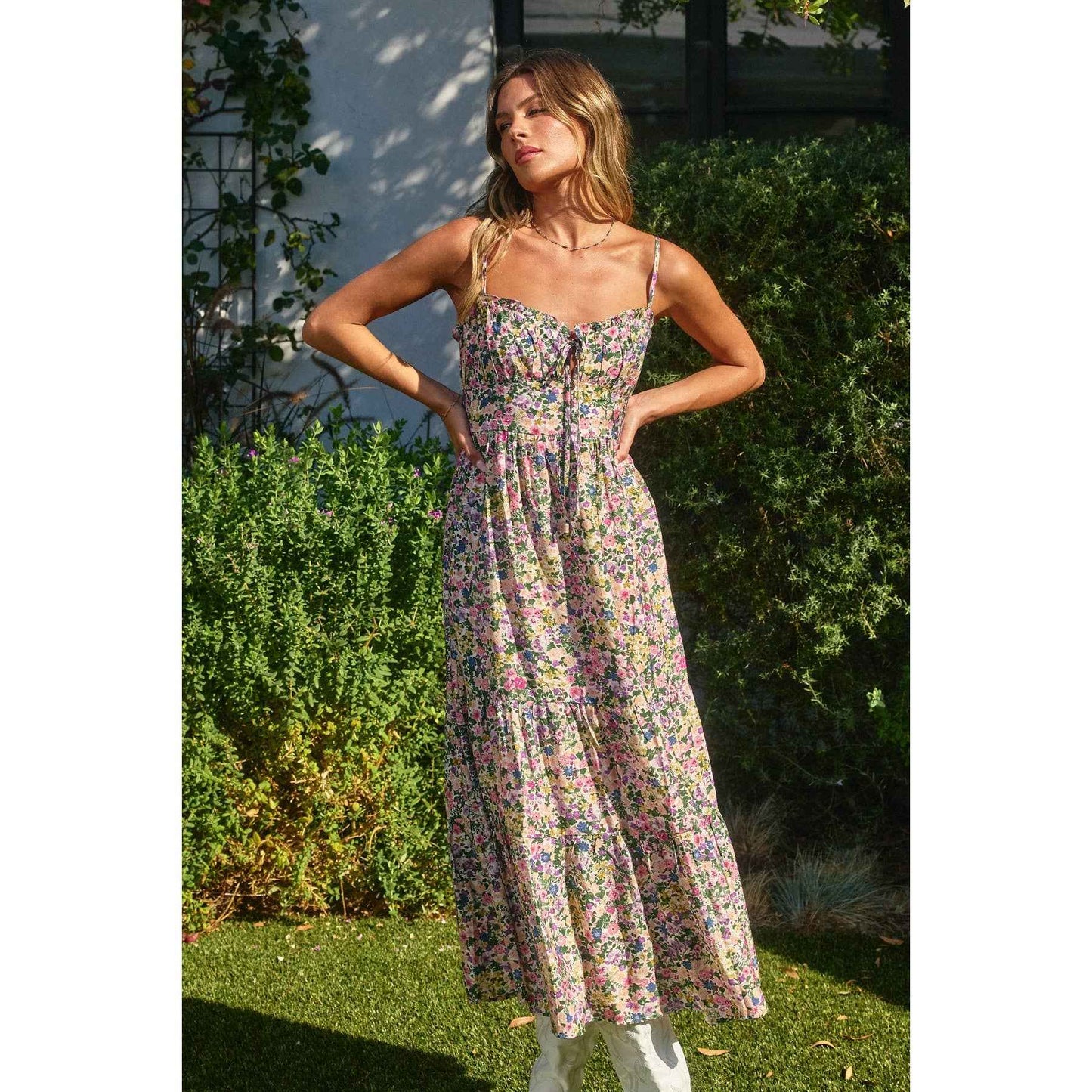 Morning Glory Corset Tie Back Dress