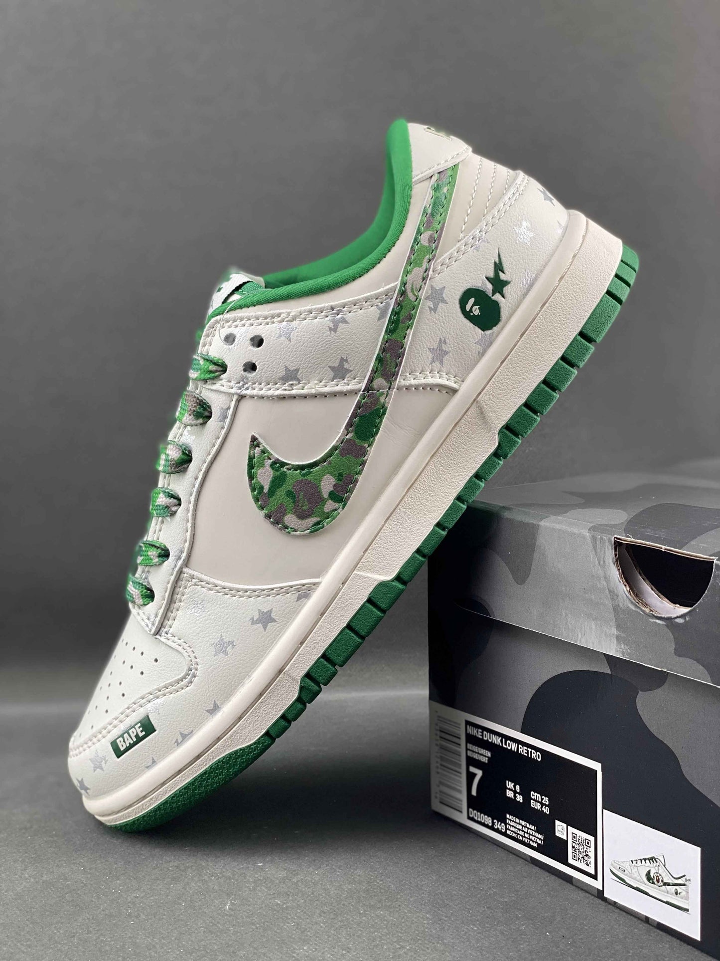 Custom SB Dunk X BAPE DW1098-349 SneakerNational