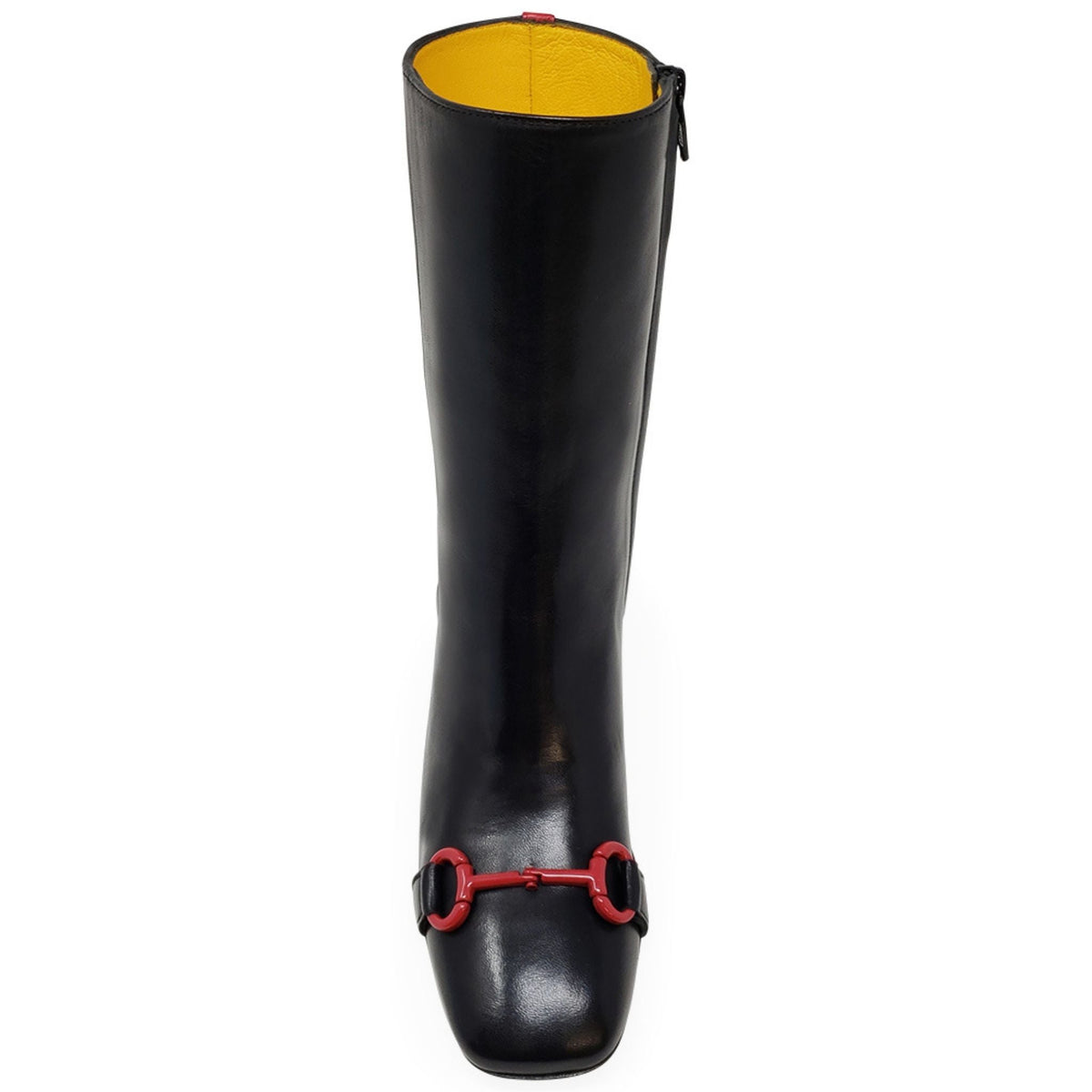 Black Leather Back Stripe Boot - JUSTLUXURY