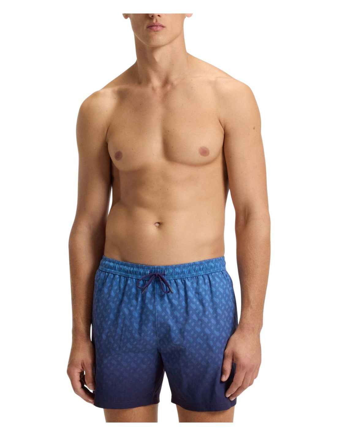 Boss Vale Monogram Print Shorts - Blue