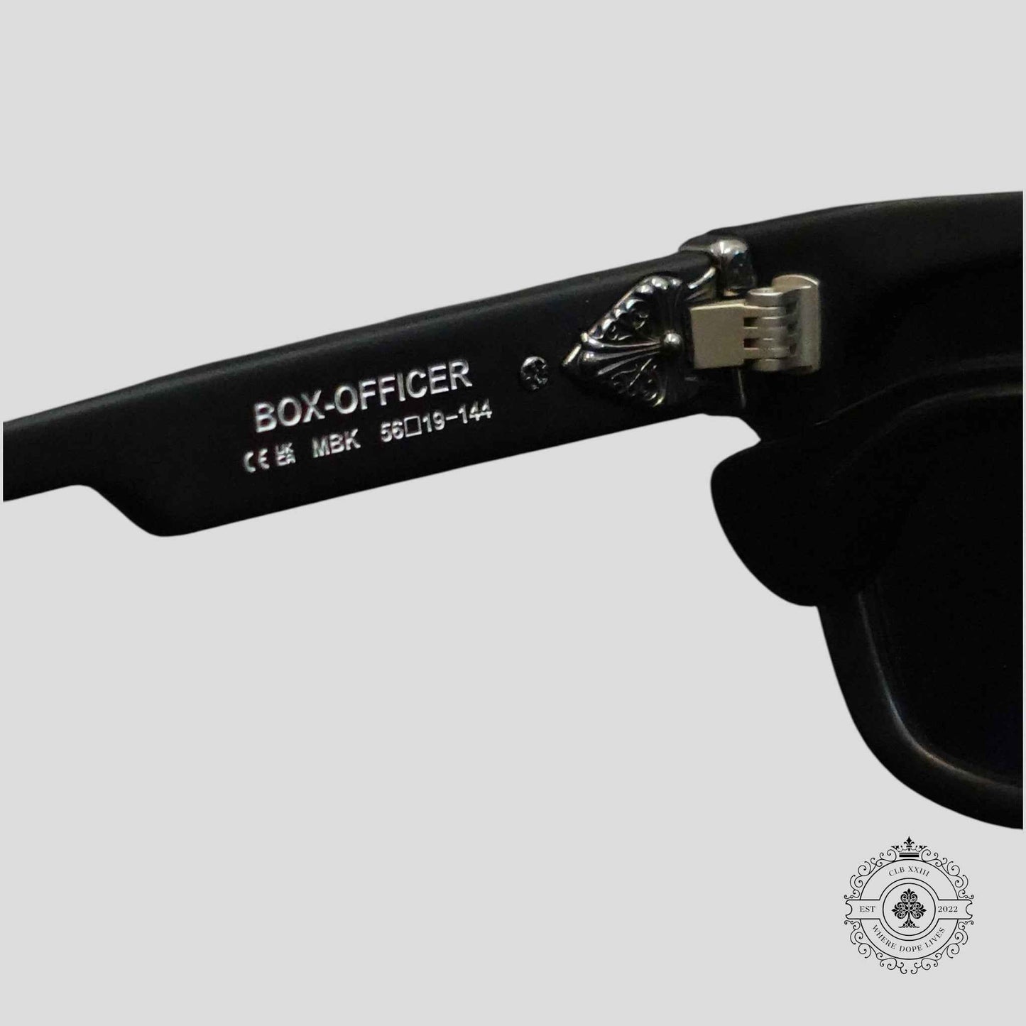 Chrome Hearts Box Officer Sunglasses in Matte Black/Silver