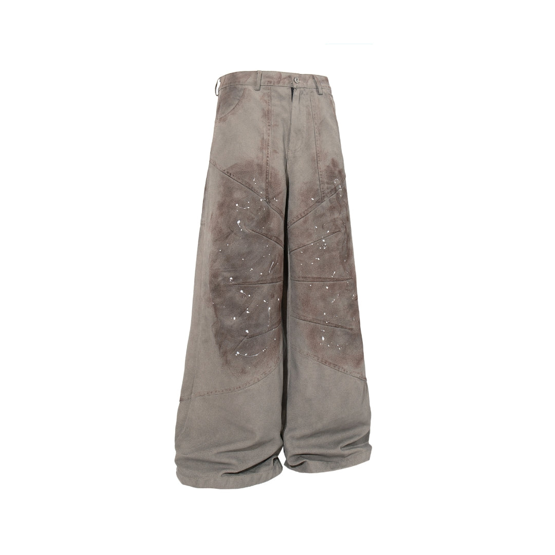 The Earth-Wash Paneled Wide-Leg Jeans