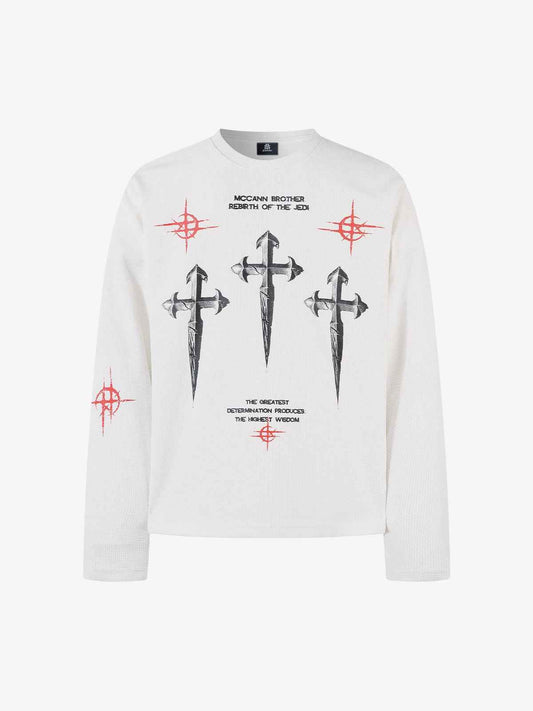 Long Sleeve Letter Cross