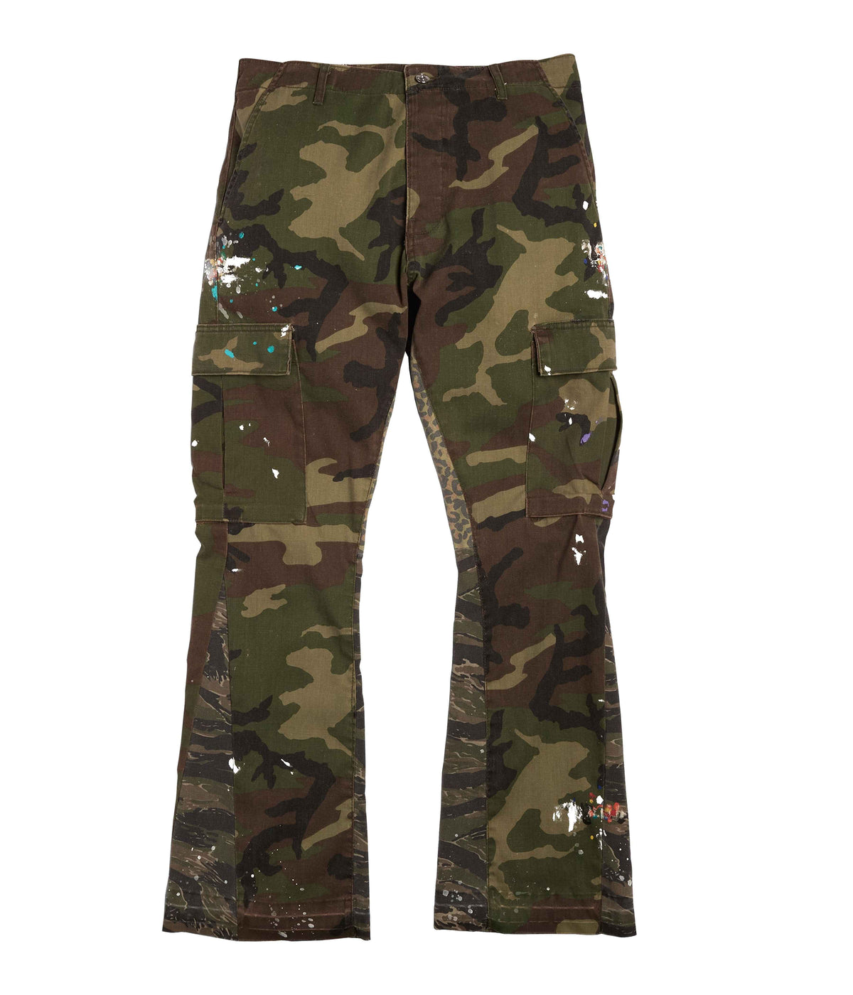 CAMO SPLIT FLARE DENIM
