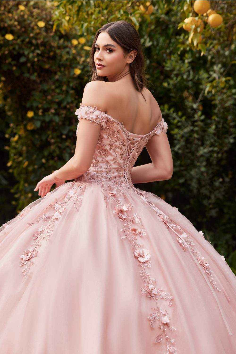 Cinderella Divine CD0185 Off The Shoulder Layered Tulle Ball Gown