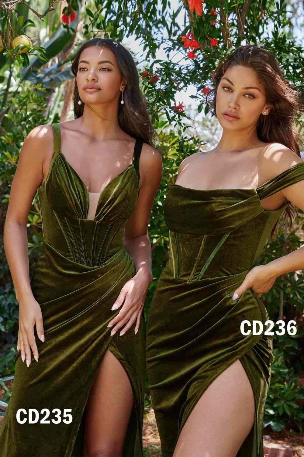 Cinderella Divine CD236 Long Off the Shoulder Corset Gown