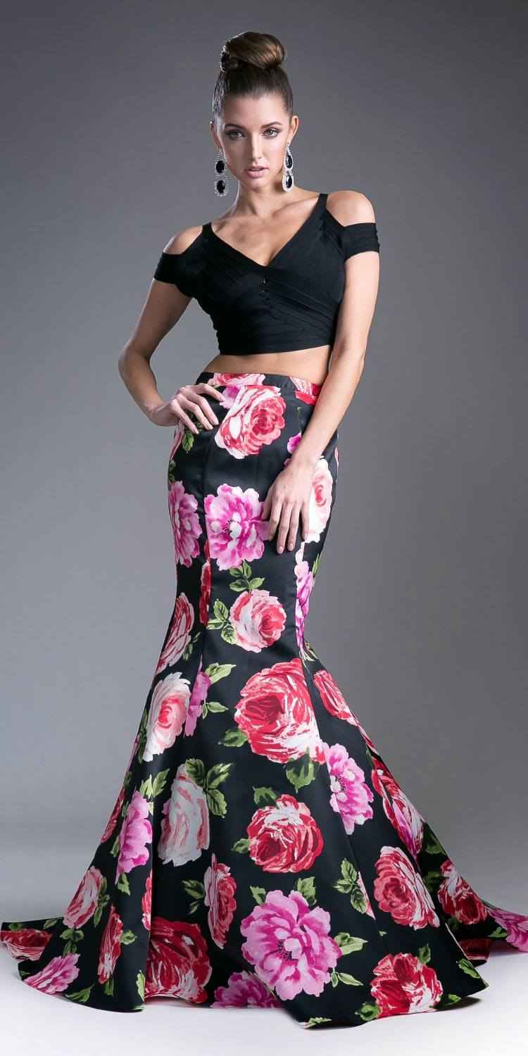 Cinderella Divine CD701L Long Printed Mermaid Skirt