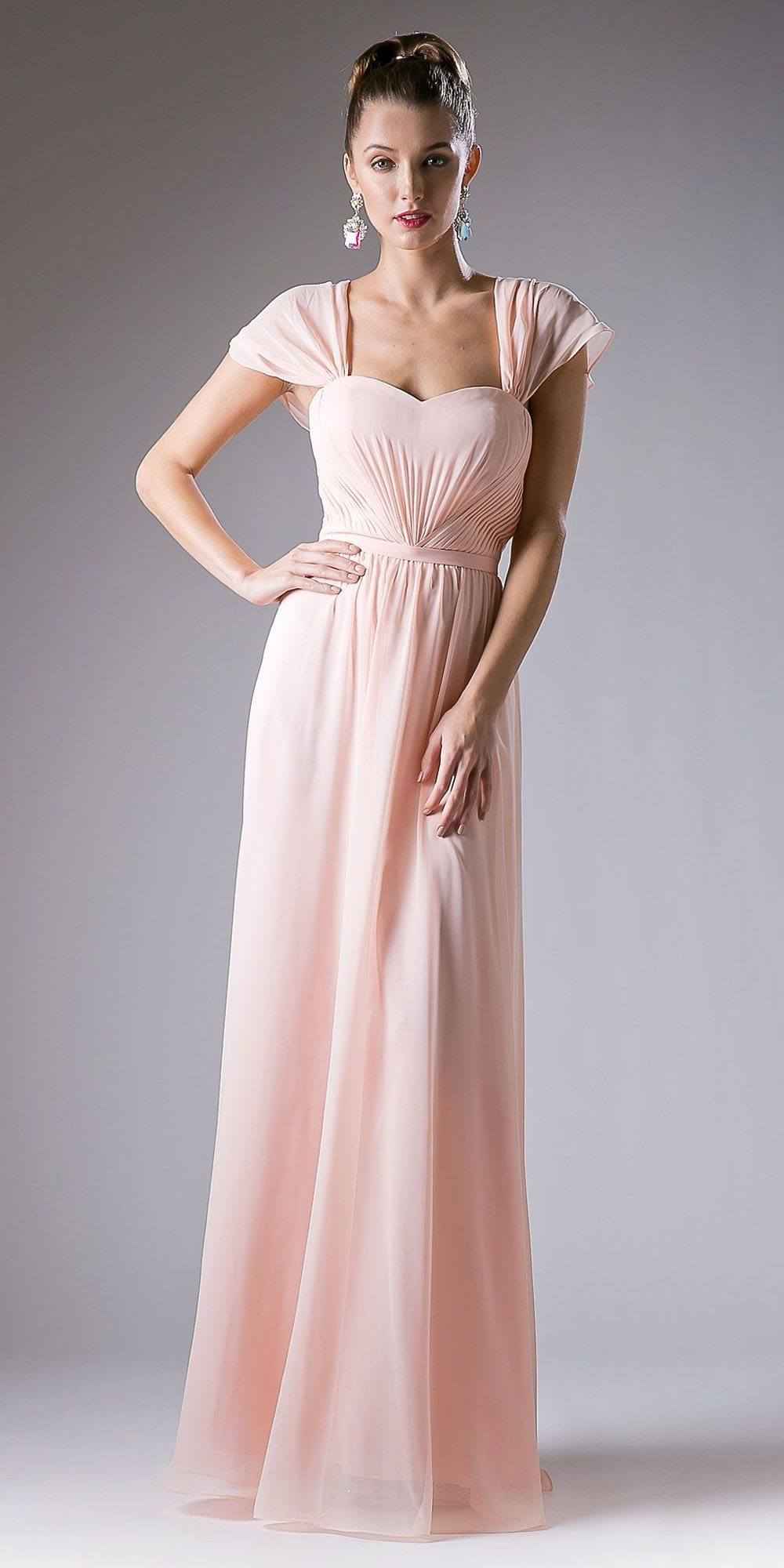 Cinderella Divine CH532 Sweetheart Neck A-Line Dress with Sleeves