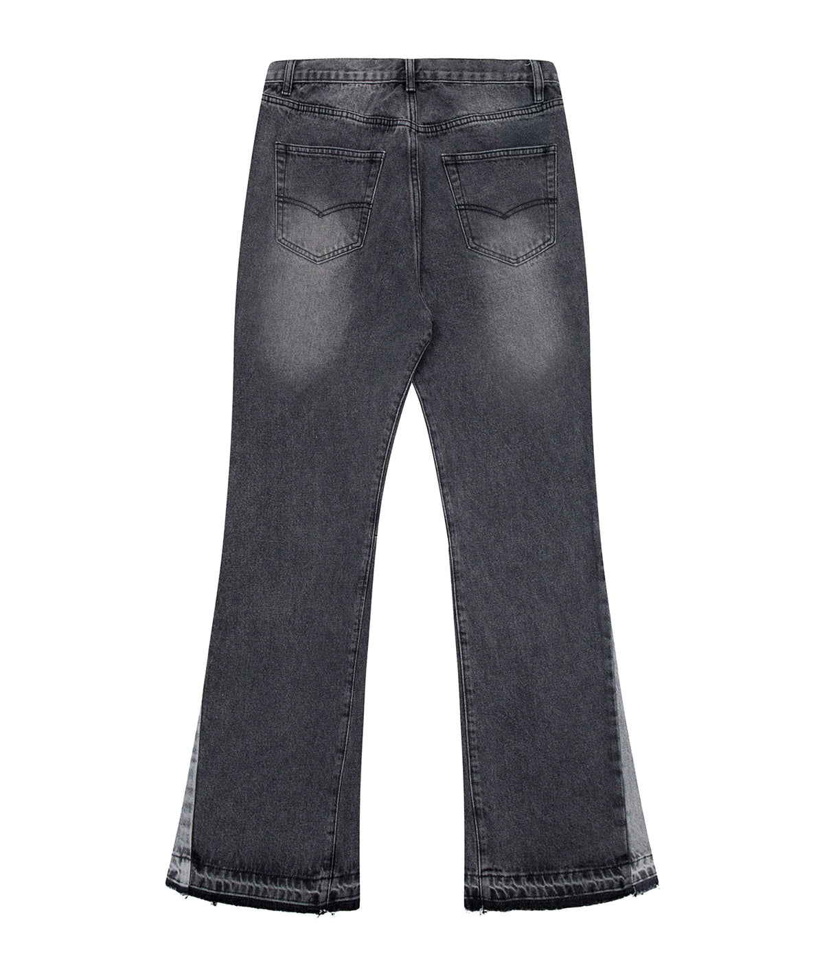 CHARCOAL SPLIT FLARE DENIM